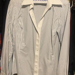 White and Blue Striped Dress Shirt